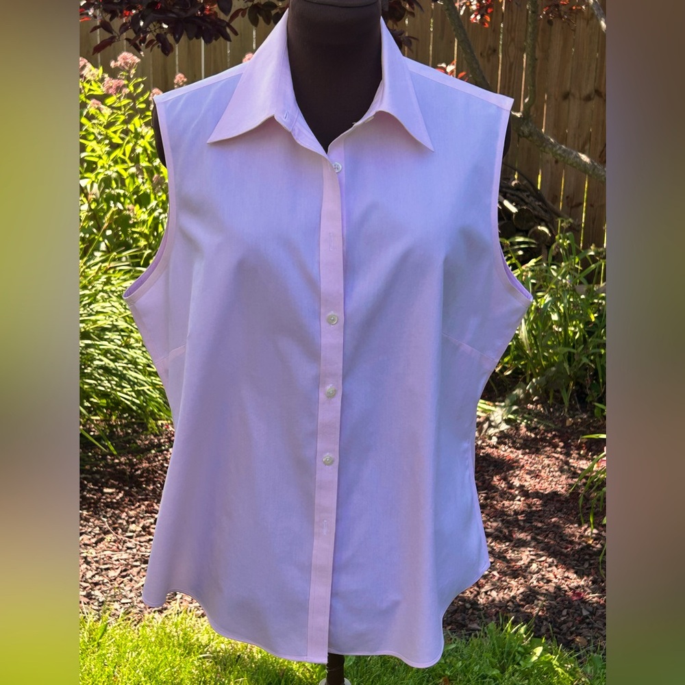 BROOK BROTHERS s16 pink sleeveless shirt-looks NEW-💯silky/substantial cotton